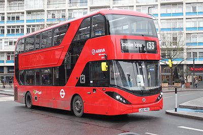 Arriva HA46 LK66HBU ADL Enviro 400H Stadt 6x4 Qualität London Bus Foto