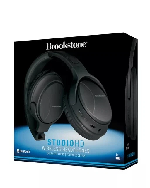 Brookstone STUDIOHD Wireless Bluetooth Headphones Enhanced Audio Foldable 6 4