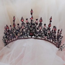 Purple Crown Tiara real metal gift birthday diadem birthday bridal dark spiky