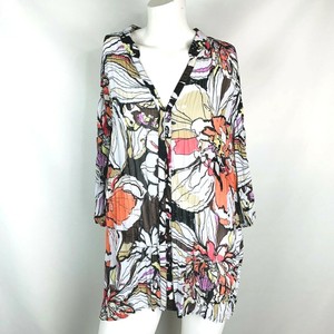 lane-bryant-women-039-s-top-18-20-lightweight-blouse-floral-white-black-orange