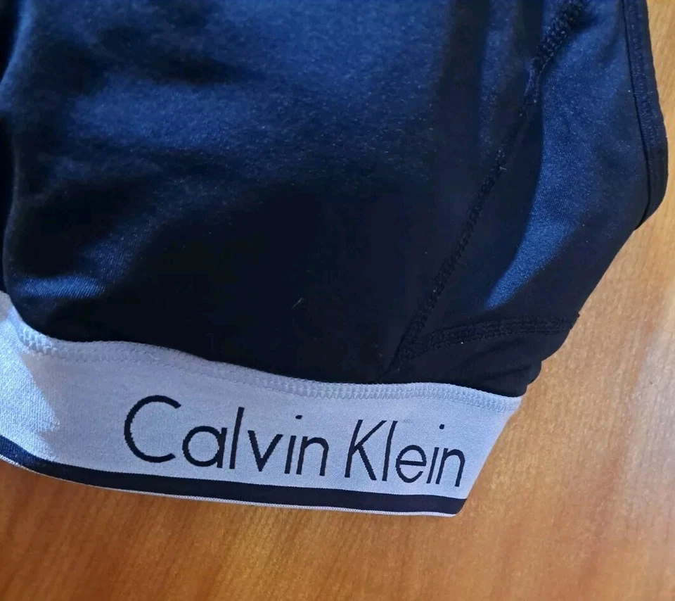 Calvin Klein Bra Front Zip Racerback S Small Sports Black Stretch Performance - Image 2 of 4