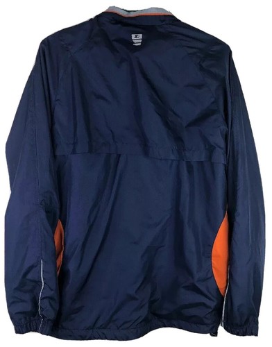 Starter Windbreaker Mens Small Blue White Orange Full Zip Front Nylon Jacket - Picture 2 of 9