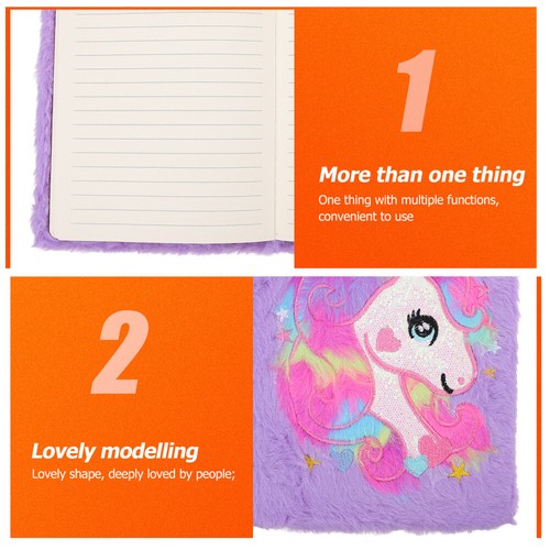 2 Count Plush Notebook Creative Unicorns Notepad Scrapbook Travel Girl - Picture 8 of 12