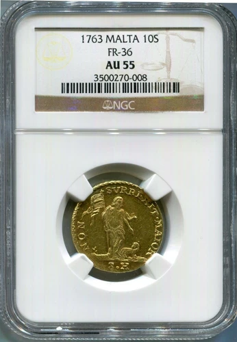 Malta - 1763 10 Scudi in NGC AU 55 RRR