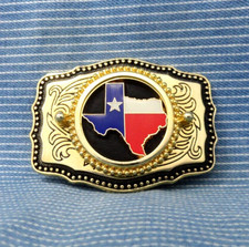 Texas Star Belt Buckle Cowboy Western Enameled State Cowgirl Vtg 80s USA .GTA764