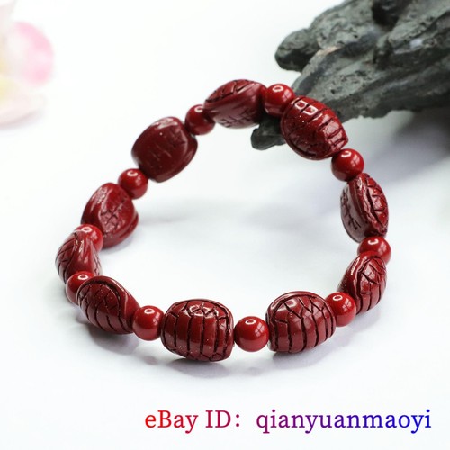 Cinnabar Turtle Shell Bracelet Jewelry Stone Natural Energy Talismans Carved - Bild 7 von 7