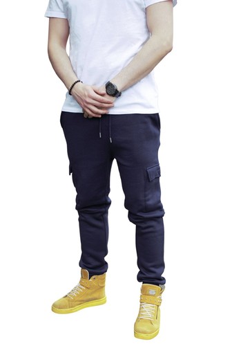 Men's Slim Fit Combat Cargo Joggers Mens Jogging Bottom Sweat pants S-2XL (2205) - Picture 9 of 13