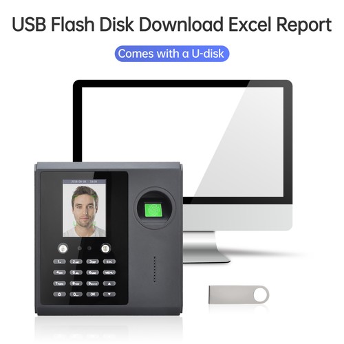 Biometrische Stechuhr-Anwesenheitsmaschine für Mitarbeiter, unterstützt K2U4 - Bild 9 von 11