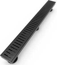 WEBANG 48 Inch Shower Linear Black Drain Rectangular Floor Drain Matte Black