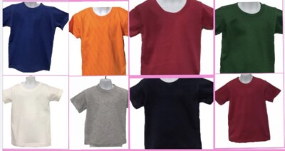 T K M PLAIN KID T ALL COLOR COTTON LIGHT WEIGHT CHEAP  BUDGET TEE T-SHIRT TSHIRT