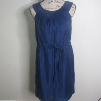 Merona Dress 6 Sleeveless Blue Linen | eBay