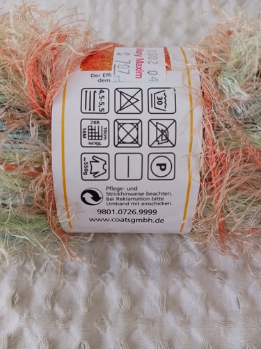 Schachenmayr Yarn Brazilia Fantasy Color #380 Blue Green Peach Tone 50 G New - Picture 3 of 7