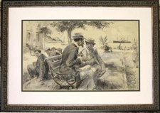 Large Framed Original Watercolor by Frederick Coffay Yohn