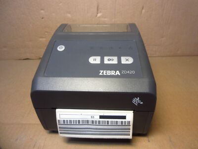 Zebra ZD420 203DPI Label Printer USB 104mm Etiketten Drucker TESTED OK + PSU