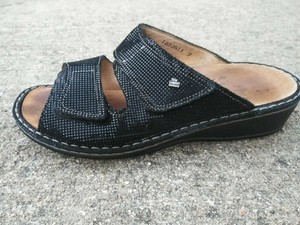 Finn-Comfort-Jamaica-Women-039-s-Sz-41-EUR-10-US-Sandal-Slide-Black-Leather-Germany