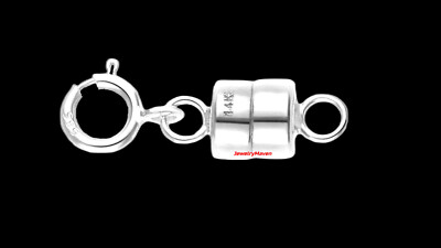 4.5mm 14k MAGNETIC CLASP Converter 1/2'' Extender Solid WHITE Gold spring ring US