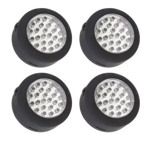 4 x 24 LED Round Camping Magnetic Workshop Light Lamp Battery Powered Hook Hang - Picture 21 of 24