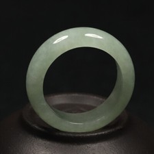 Size 7.75 /18mm Certified Grade A 100 Natural Green Icy Jadeite Jade Ring 08499