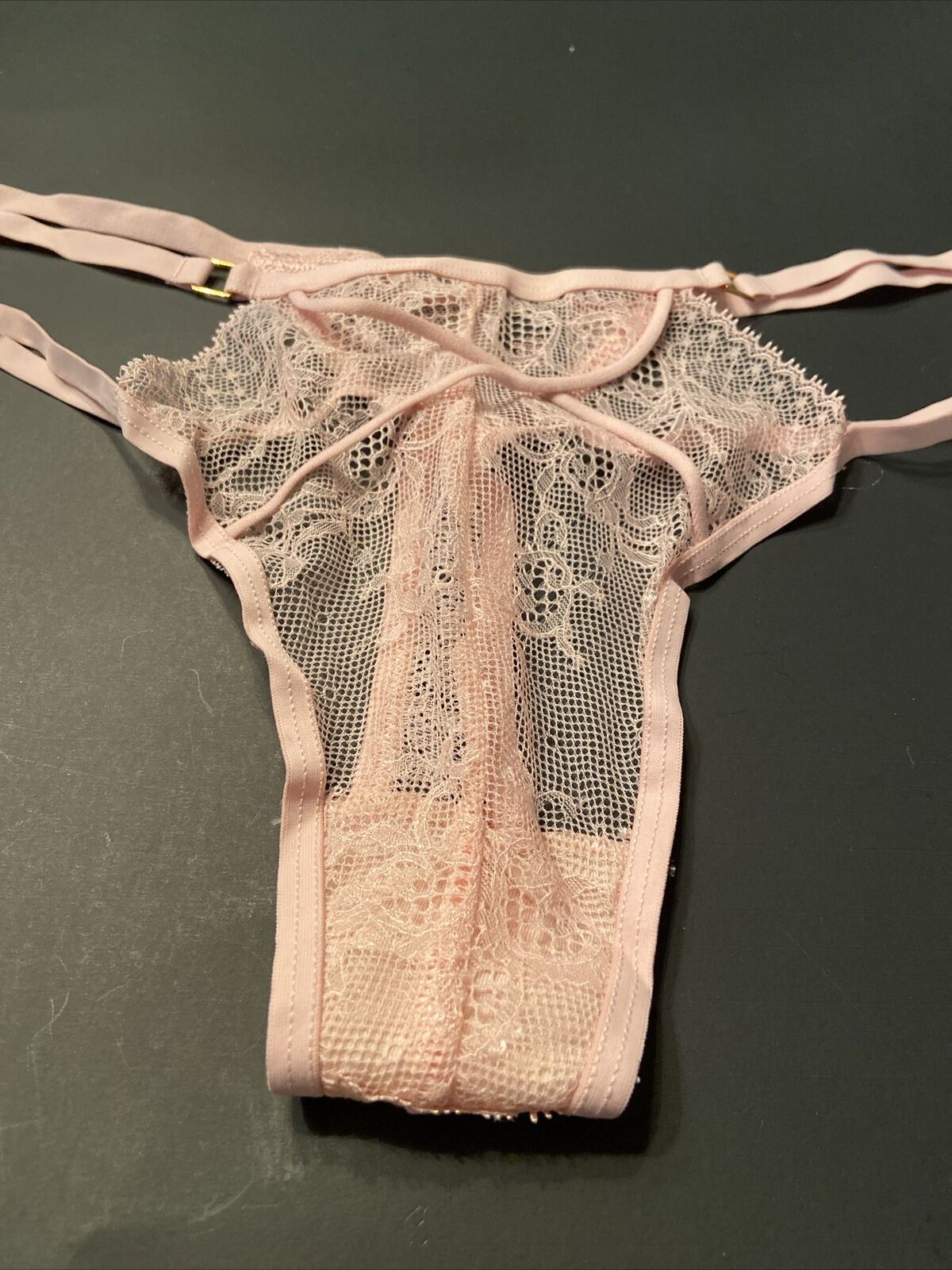 NEW! Victorias Secret Pink Lace Strappy Thong Panties /XL