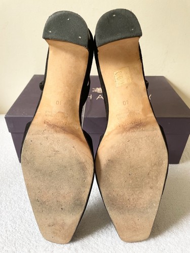 JOSEPH AZAGURY LONDON BLACK SUEDE SLINGBACK LOW HEELS SIZE 7/40 - Picture 3 of 3