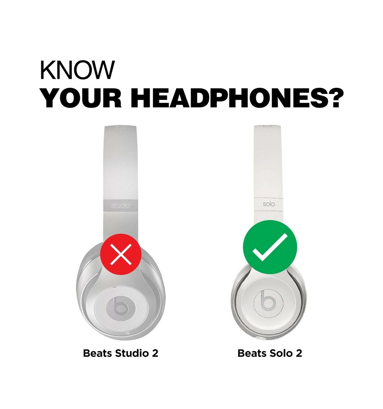 Wireless Bluetooth Adapter Beats Solo 2 Headphones Apple + Android