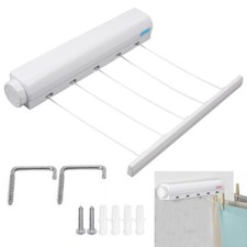 Pullout Clothes Airer Washing Line 5 Line Wall Mounted Laundry Dryer Retractable