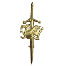 Celtic Welsh Dragon Kilt Pin Gold Plated Scottish pin  Brooch Irish Dragon-TC