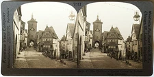 Keystone Stereoview the Plonlein, Rothenburg, Germany from 1930’s T400 Set #T117