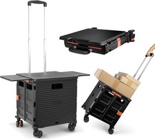 Folding Shopping Trolley on Wheels with Retractable Magnetic Table, Heavy Duty 