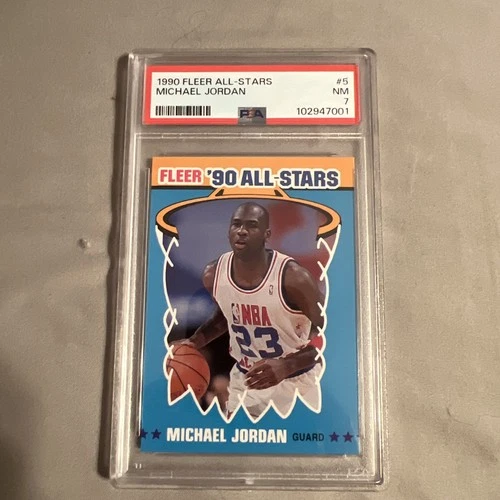 1990 FLEER MICHAEL JORDAN ALL STAR # 5 PSA 7 Real Nice Rare Iconic Card NEW CERT
