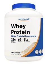 Nutricost Whey Protein Concentrate (Unflavored) 5LBS - Non-GMO Protein Powder