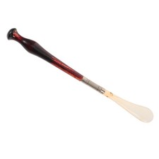 Long Wooden Shoehorn Stick, 15" Ergonomic Handle Shoe Lifter, Wide Plastic Tip