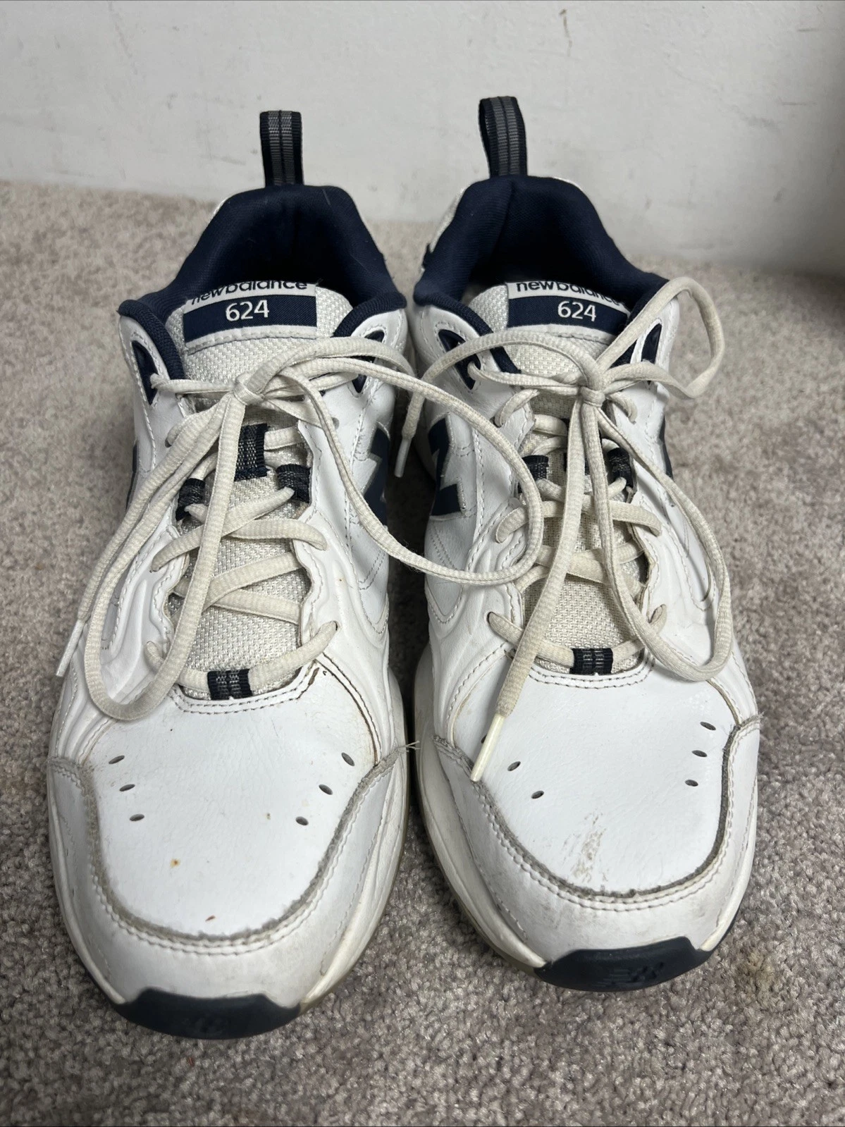 Scarpe sneakers casual New Balance uomo 624 MX624WN2 bianche taglia 13