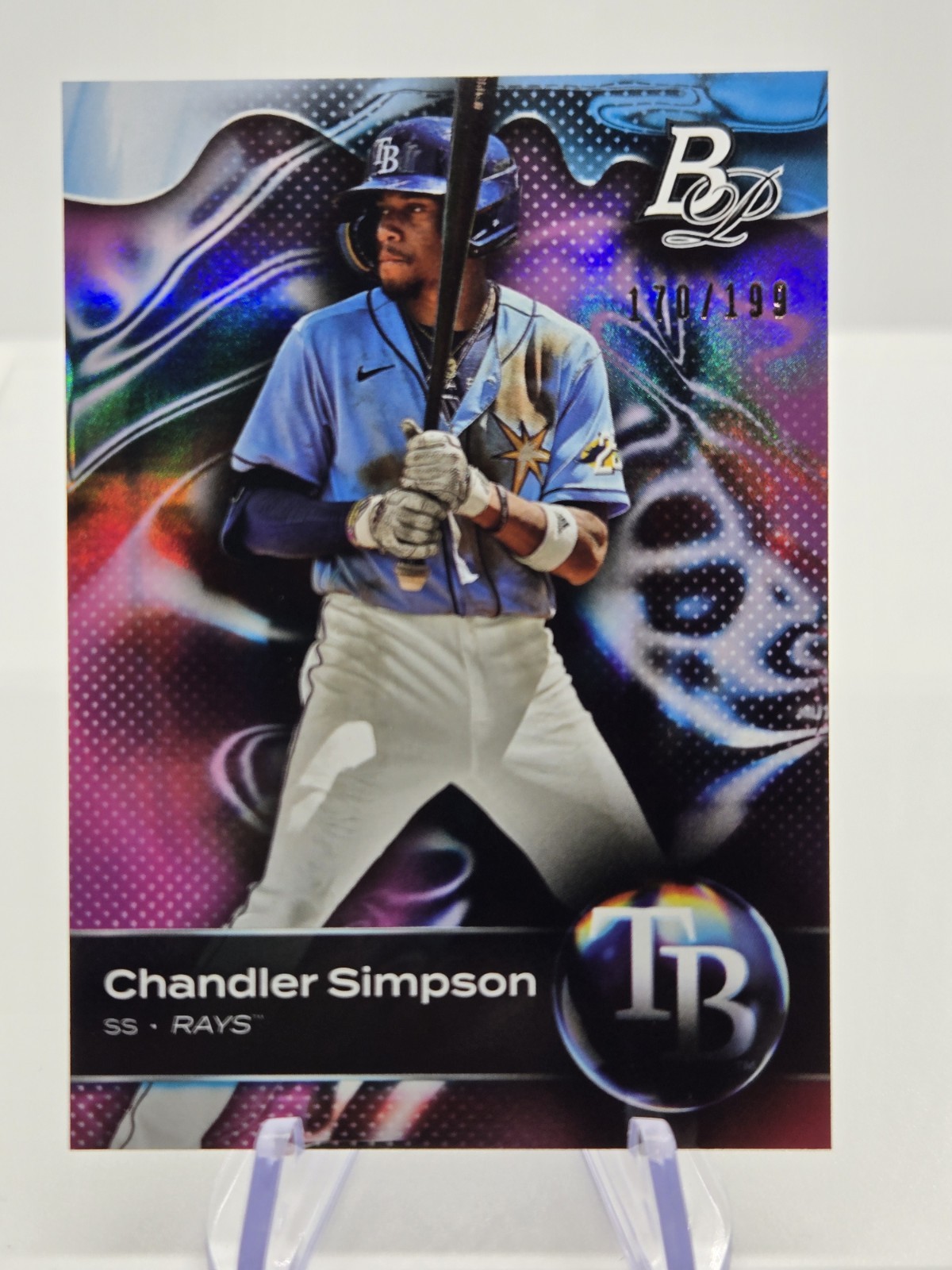 2023 Chandler Simpson Bowman Platinum Top Prospects Pink /199 #TOP-59 TAMPA BAY