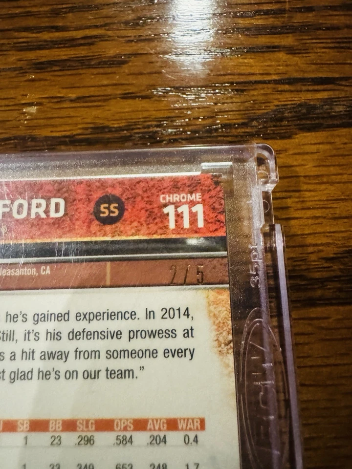 2015 Topps Chrome - Brandon Crawford #111 Refractor /5 - Image 3 of 3