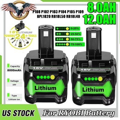 1-4PCS P108 For RYOBI 18V 8.0Ah High Capacity Battery Plus 18 Volt Li-Ion One US