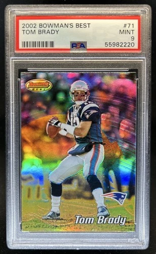 2002 Bowman's Best Tom Brady #71 Patriots PSA 9