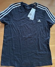 NWT Adidas Women Athletic Black T-Shirt 100 Cotton W 3S T Multi Sport Sz: L NEW