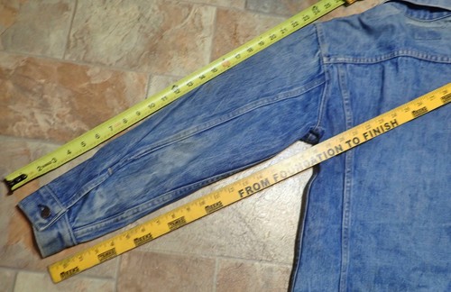 Vtg 70s Levis 2-Pocket Trucker Size 36 Mens S USA Made Distressed Denim Jacket - Picture 13 of 19