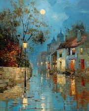 Mosaflare Paint by Numbers for Adults Beginner, Street Scenery Adult PB273-1