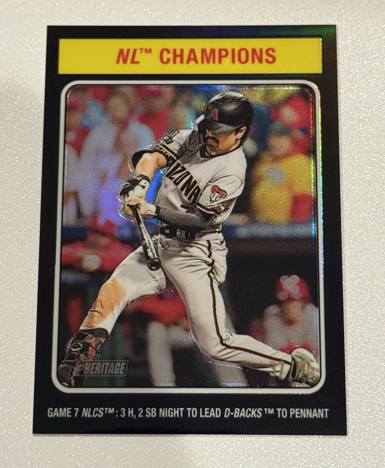 2024 Topps Heritage High NL Champions/Corbin Carroll Black Chrome /75 SSP #459