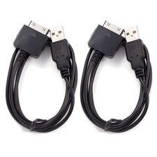 Qty 2 - MP3 USB Cable For Microsoft Zune 30GB 2nd Gen 4GB Zune HD 16GB Black
