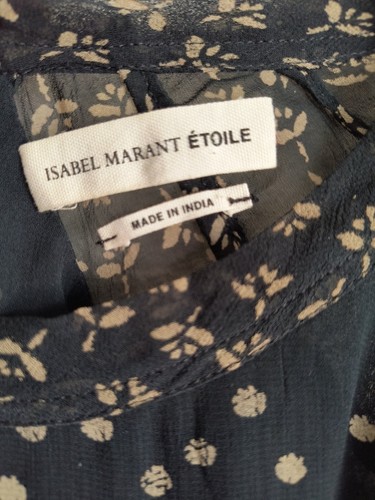 Isabel Marant Etoile Black Classy Floral Presley Sheer Chic Viscose Top Size S/M - Picture 4 of 15