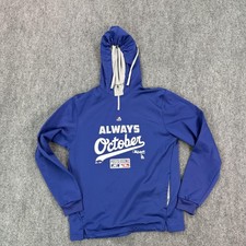 Los Angeles Dodgers Hoodie Mens Medium Blue MLB Baseball Majestic Always October