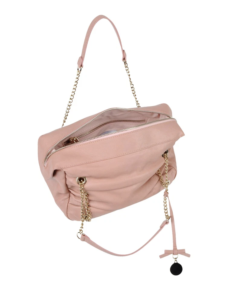 RRP€478 RED VALENTINO Leather Tote Bag Logo Chain Handles Zipped Made in Italy - Image 3 of 4