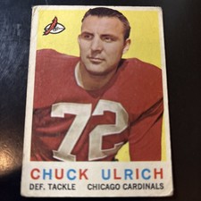 1959 Topps Football Chuck Ulrich #57 Chicago Cardinals