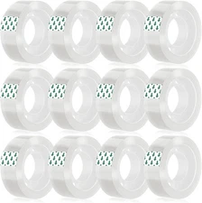 12 Rolls Clear Tape Refills for Dispenser, Refills, Gift Wrapping... 