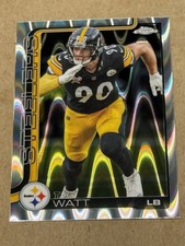 2025 Topps Chrome T.J. Watt Raywave Refractor Card 258 Steelers