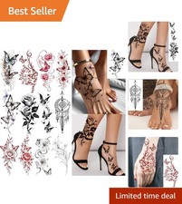 12 Stunning Waterproof Floral  Butterfly Temporary Tattoos for Effortless Style
