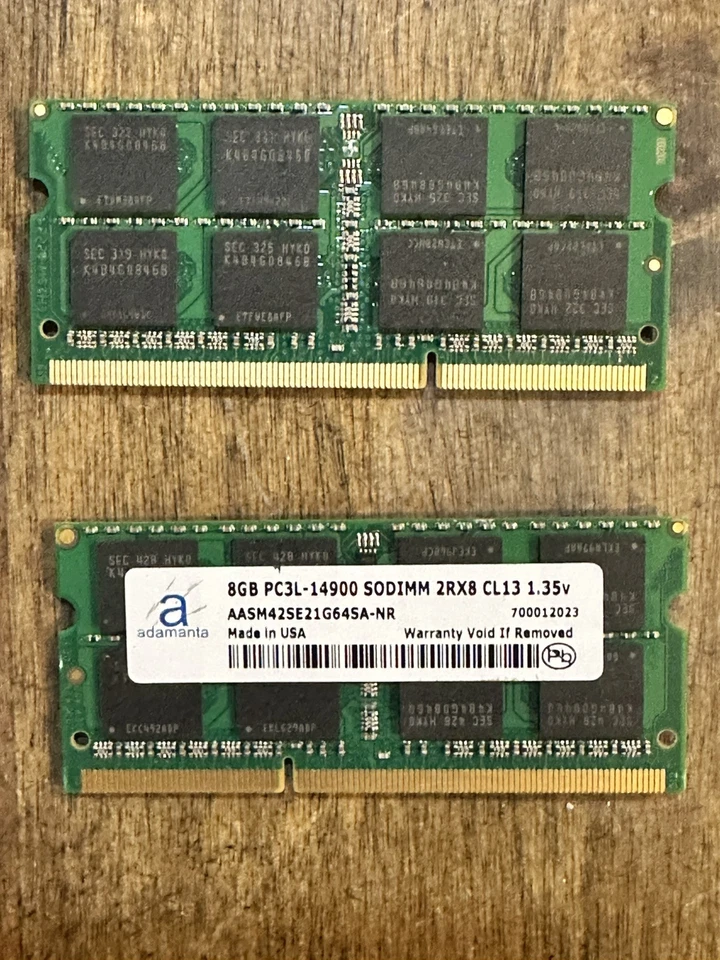 Adamanta 16GB (8GBx2) PC3L-14900 SODIMM 2RX8 CL13 1.35vAASM42SE21G64SA-NR - Image 2 of 2